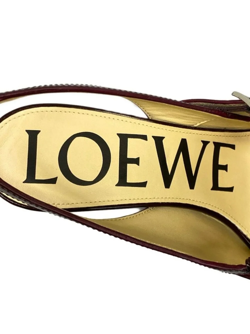 Loewe Sandals Onda Dark Brown Slingback Leather